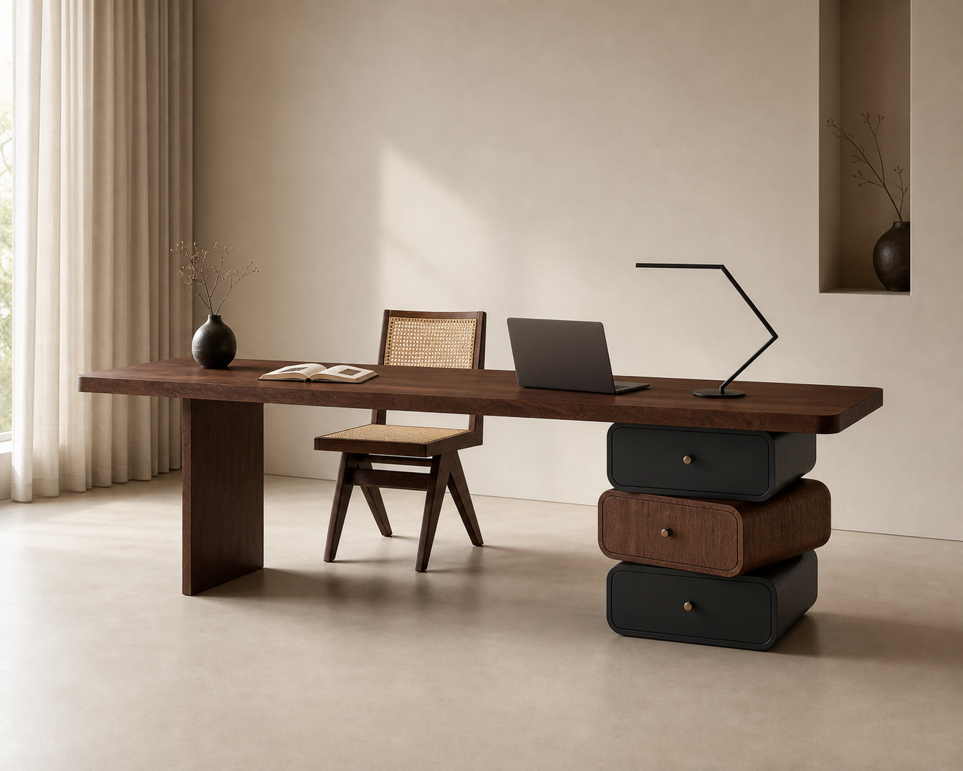 Sen Study Desk, styled home-office hero