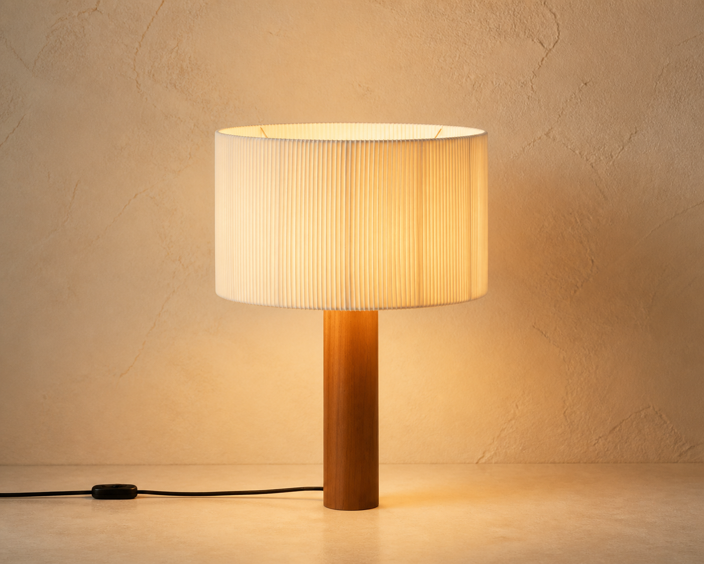 Akari Wood Table Lamp, warm studio hero