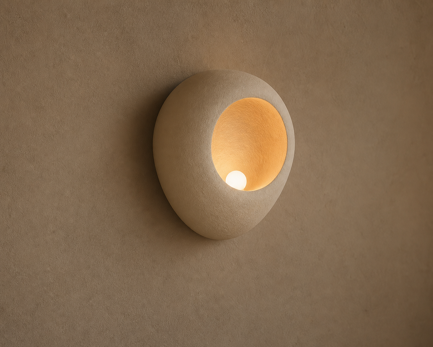 Hikari Resin Wall Lamp, warm studio hero
