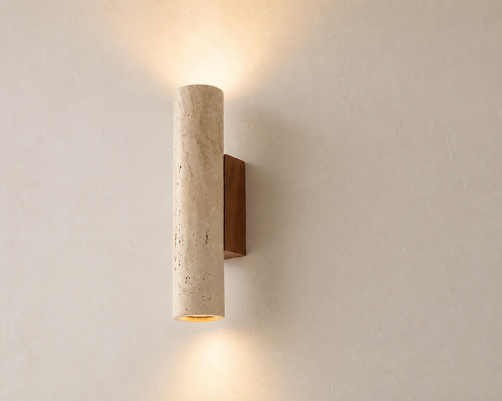 Saho Marble Wall Lamp, clean lit studio view
