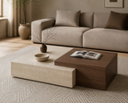 Oda Low Coffee Table, styled living-room view