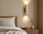 Saho Marble Wall Lamp, styled bedroom wall view