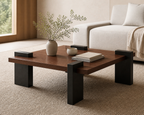 Kaku Square Coffee Table, styled living-room view