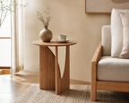 Maru Rubberwood Side Table, styled lounge view