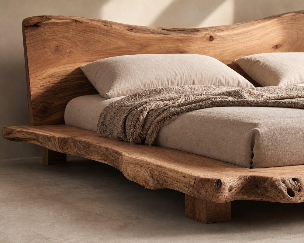 Tadao Solid-Wood Bed Frame