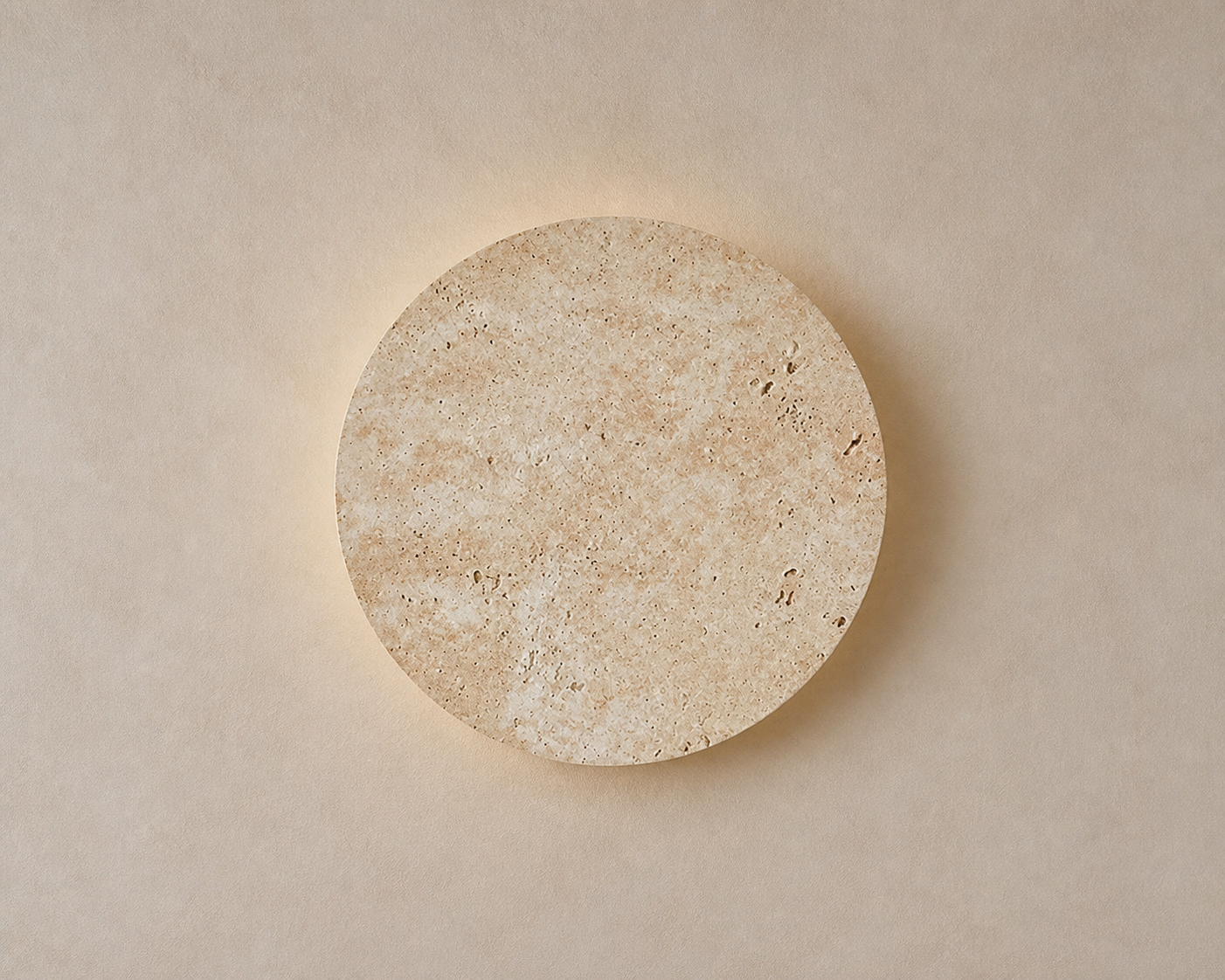 Tsuki Stone Wall Lamp, close view of stone face