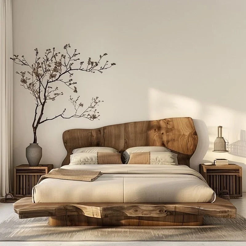 Tadao Solid-Wood Bed Frame