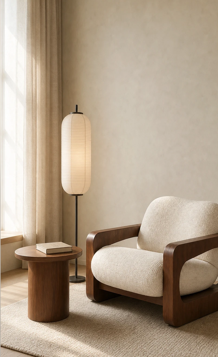 Aki Curved Wood Lounge Chair