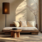 Asa Timber Platform Sofa, seat cushion and platform detail
