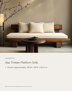 Asa Timber Platform Sofa, dimensions in centimetres