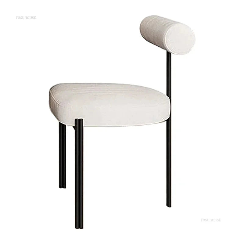 Emi Three-Leg Dining Chair, off-white, three-quarter view