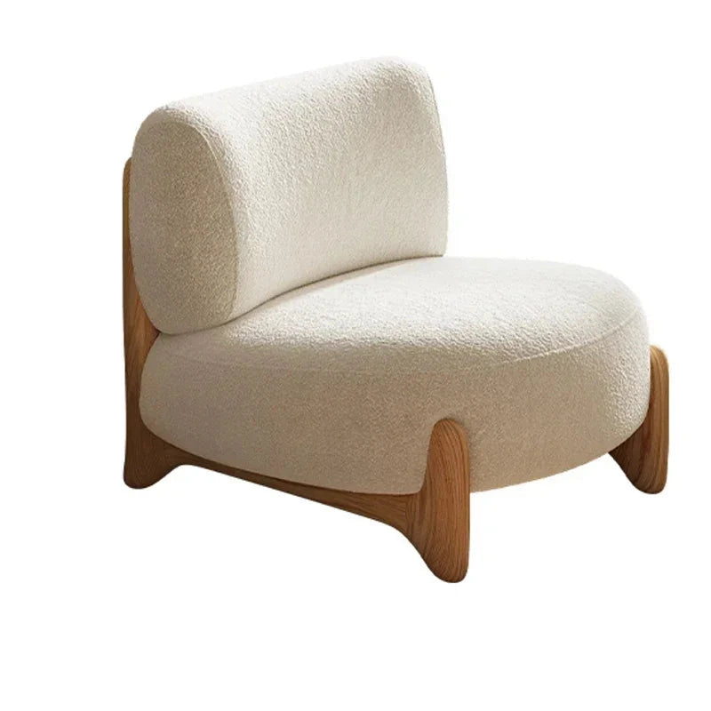 Momo Rounded Lounge Chair, rice-white product view