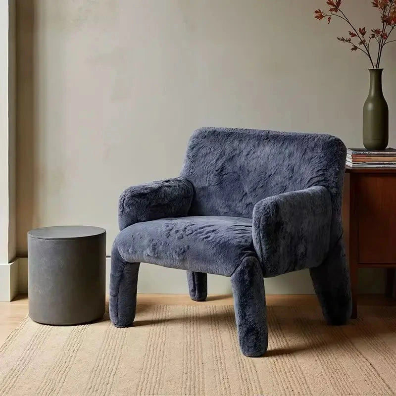 Nami Upholstered Armchair, blue-purple upholstery