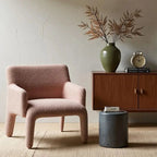 Nami Upholstered Armchair, lotus-pink lifestyle view