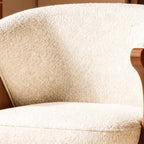 Ren Curved Lounge Chair, cream upholstery close-up