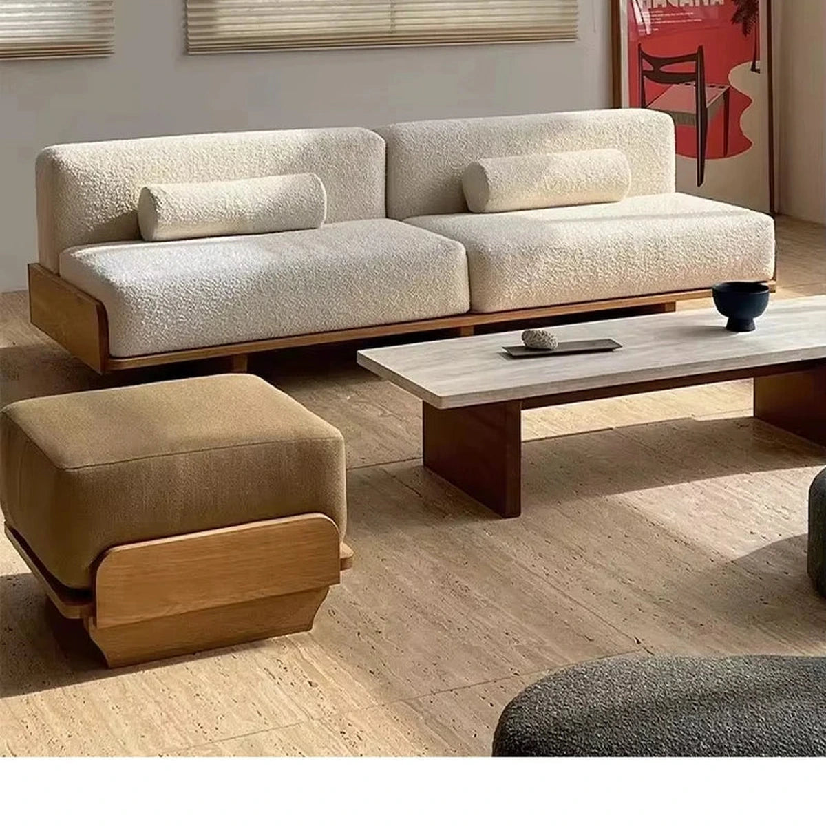 Seki Modular Platform Sofa, timber platform and support detail