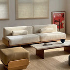 Seki Modular Platform Sofa, cream upholstery close-up