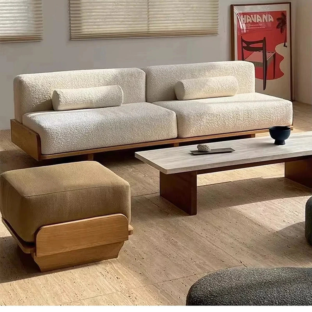 Seki Modular Platform Sofa, open armless sofa end