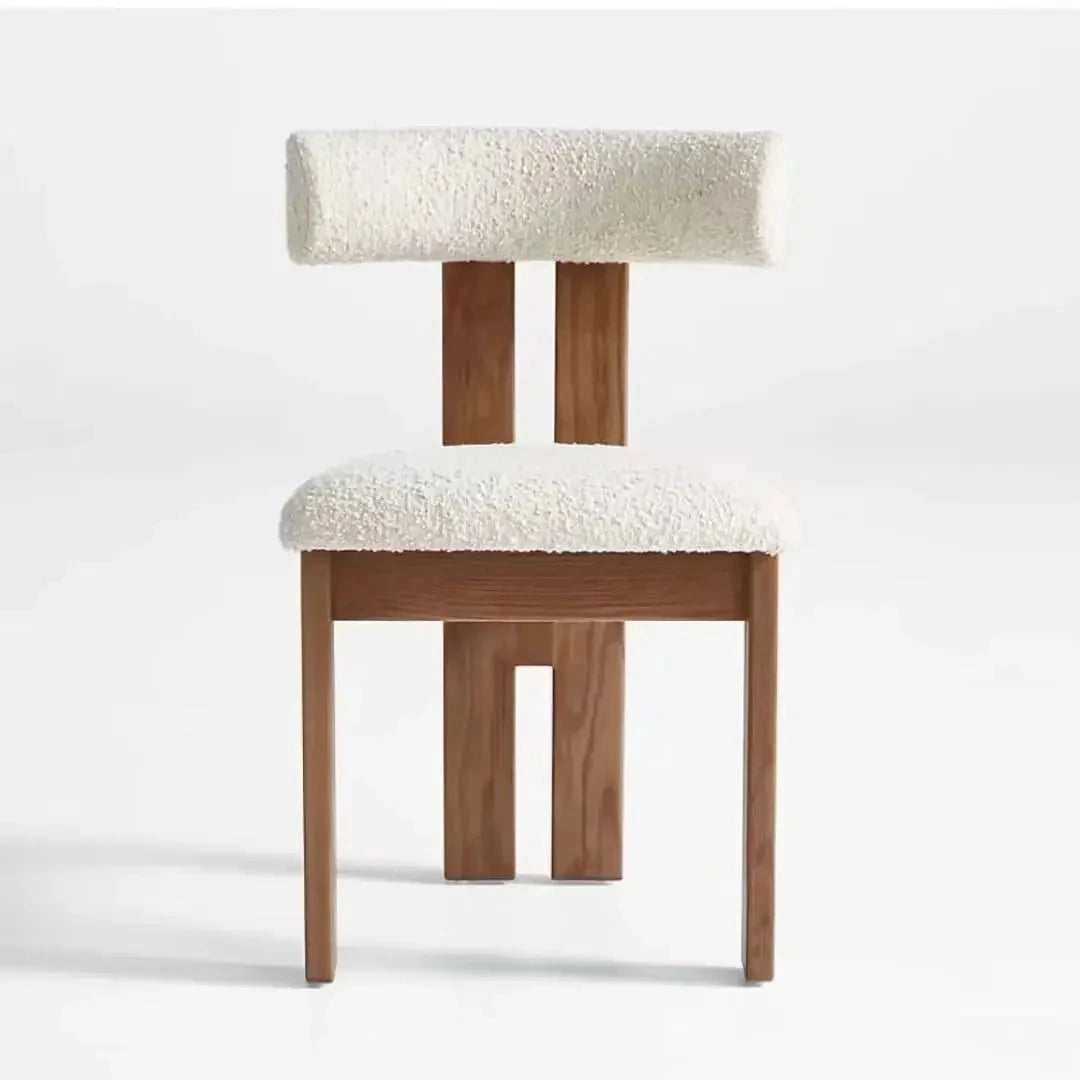 Tori Architectural Dining Chair, walnut frame, front view