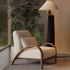 Yori Curved Wood Lounge Chair, curved side-frame view