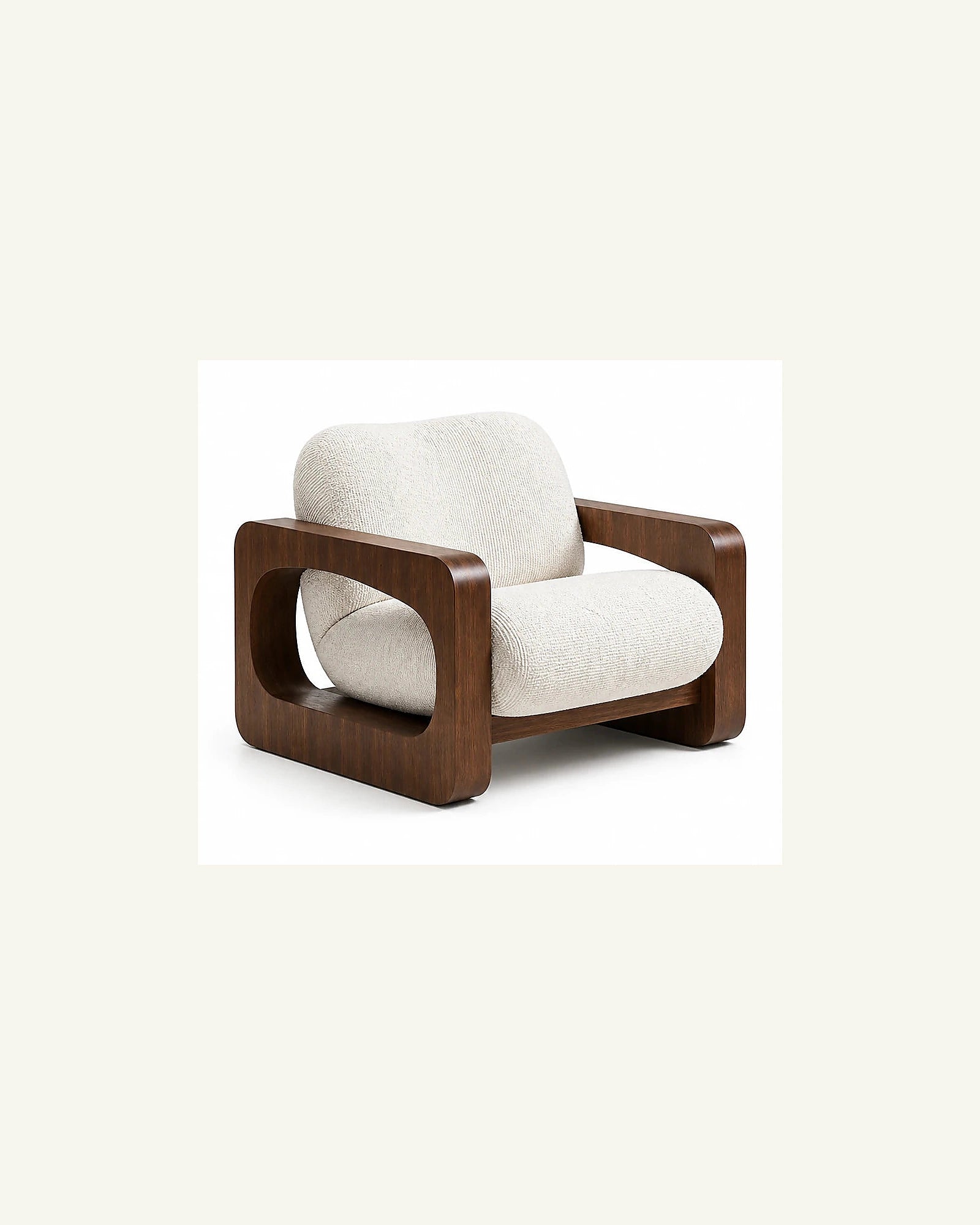 Aki lounge chair, three-quarter view