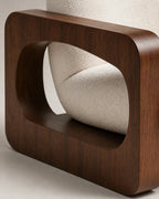 Aki chair curved timber frame and open side detail