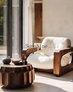 Wabi Sand Wind Design Sofa Solid Wood Single Chair Living Room Balcony Homestay Simple and Modern