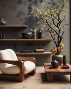 Wabi Sand Wind Design Sofa Solid Wood Single Chair Living Room Balcony Homestay Simple and Modern