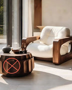 Wabi Sand Wind Design Sofa Solid Wood Single Chair Living Room Balcony Homestay Simple and Modern