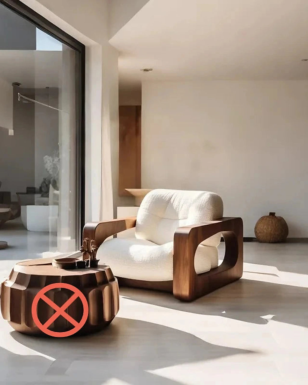Wabi Sand Wind Design Sofa Solid Wood Single Chair Living Room Balcony Homestay Simple and Modern