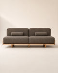 Hina Timber Platform Sofa front view on warm studio background