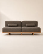 Hina Timber Platform Sofa front view on warm studio background