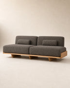 Hina Timber Platform Sofa three-quarter studio view