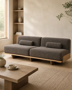 Hina Timber Platform Sofa in a Japandi living room setting