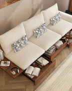 Kura Storage Sofa, overhead storage and ledge view