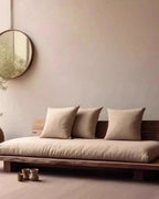 Maki Low Platform Sofa, low platform and loose cushions