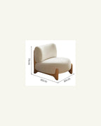 Momo Rounded Lounge Chair, rice-white, three-quarter view