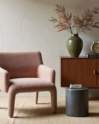 Nami Upholstered Armchair, lotus-pink lifestyle view