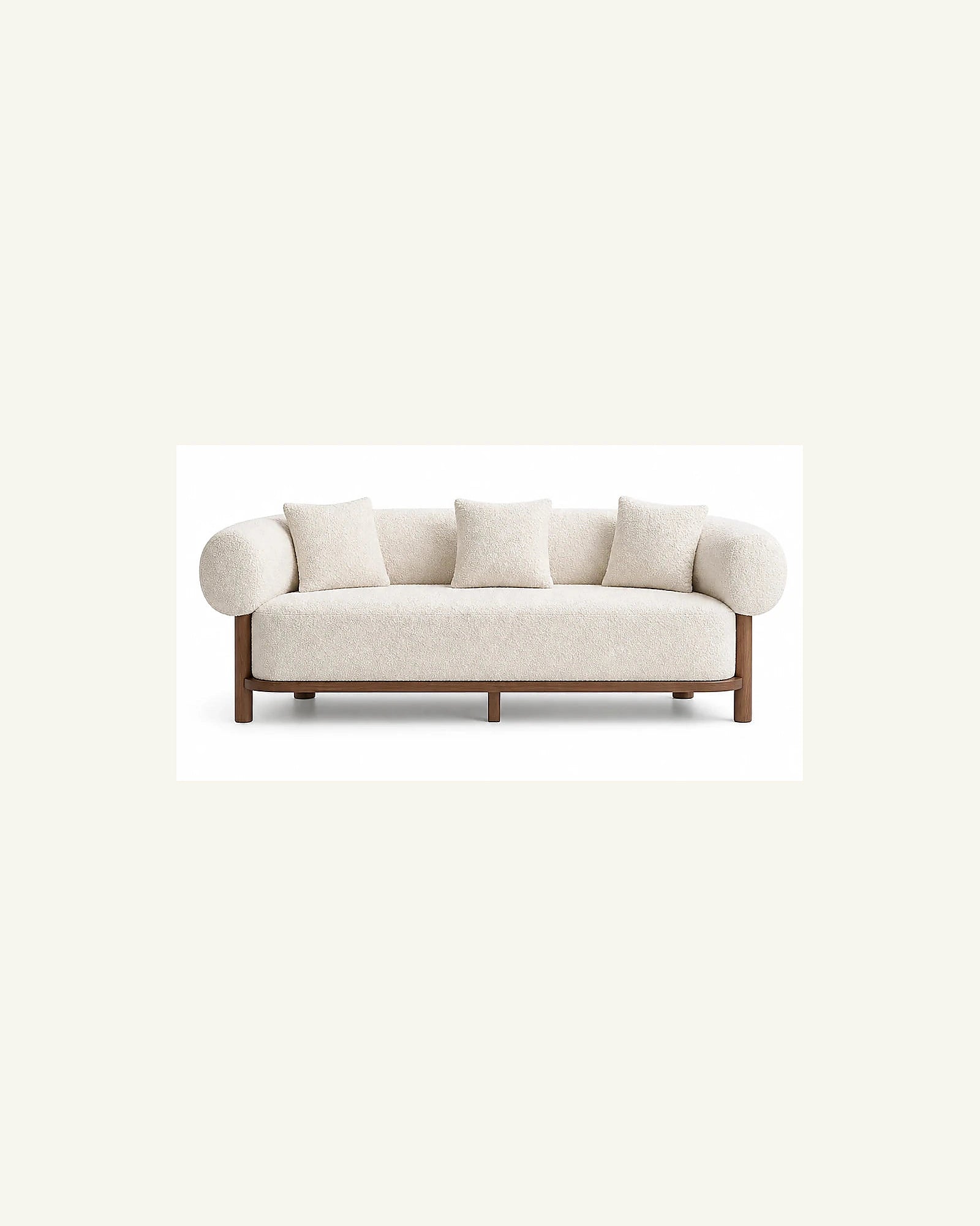 Noma three-seat sofa, straight-on front view