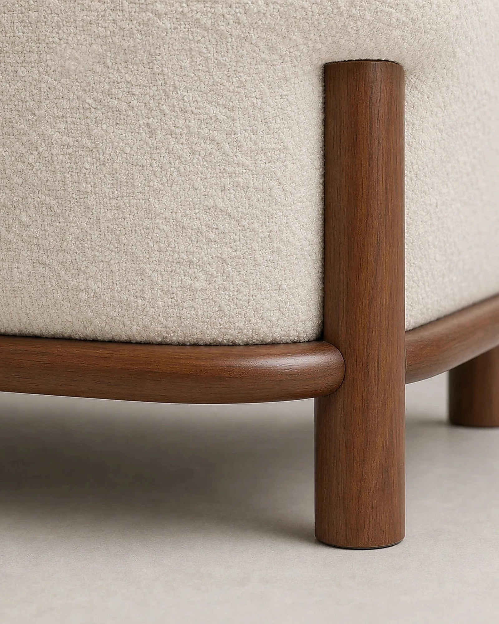 Noma sofa timber rail, leg and upholstery construction detail