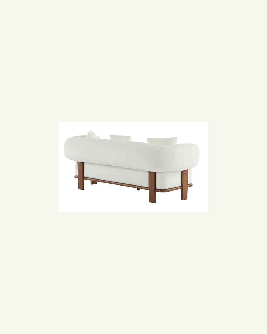 Yule Living Room Wooden 3-Seater Sofa, Boucle Fabric Upholstered Lounge Sofa Couch, Home Office/Bedroom Sofa Chair with Accent