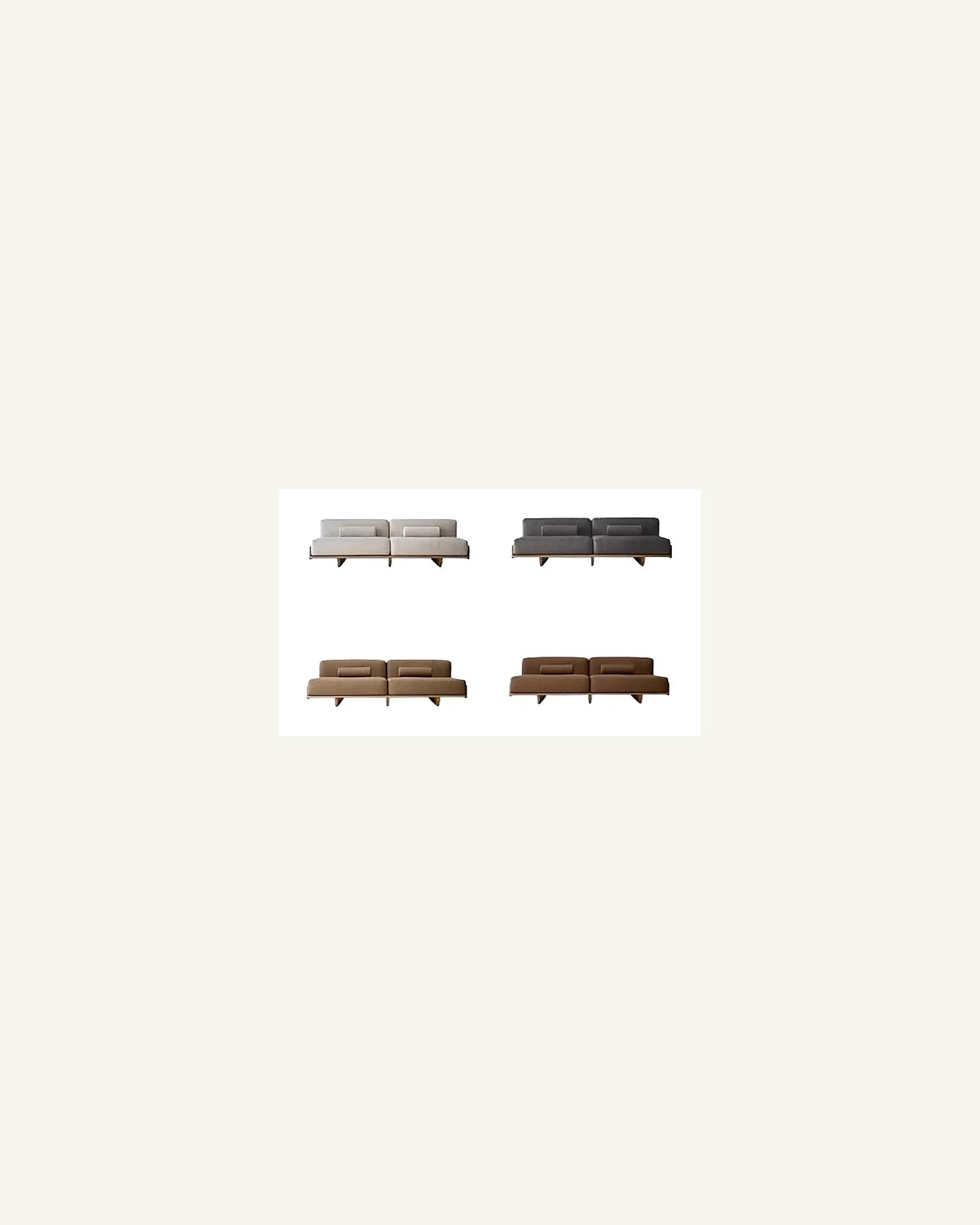 Seki Modular Platform Sofa, cream and dark upholstery options