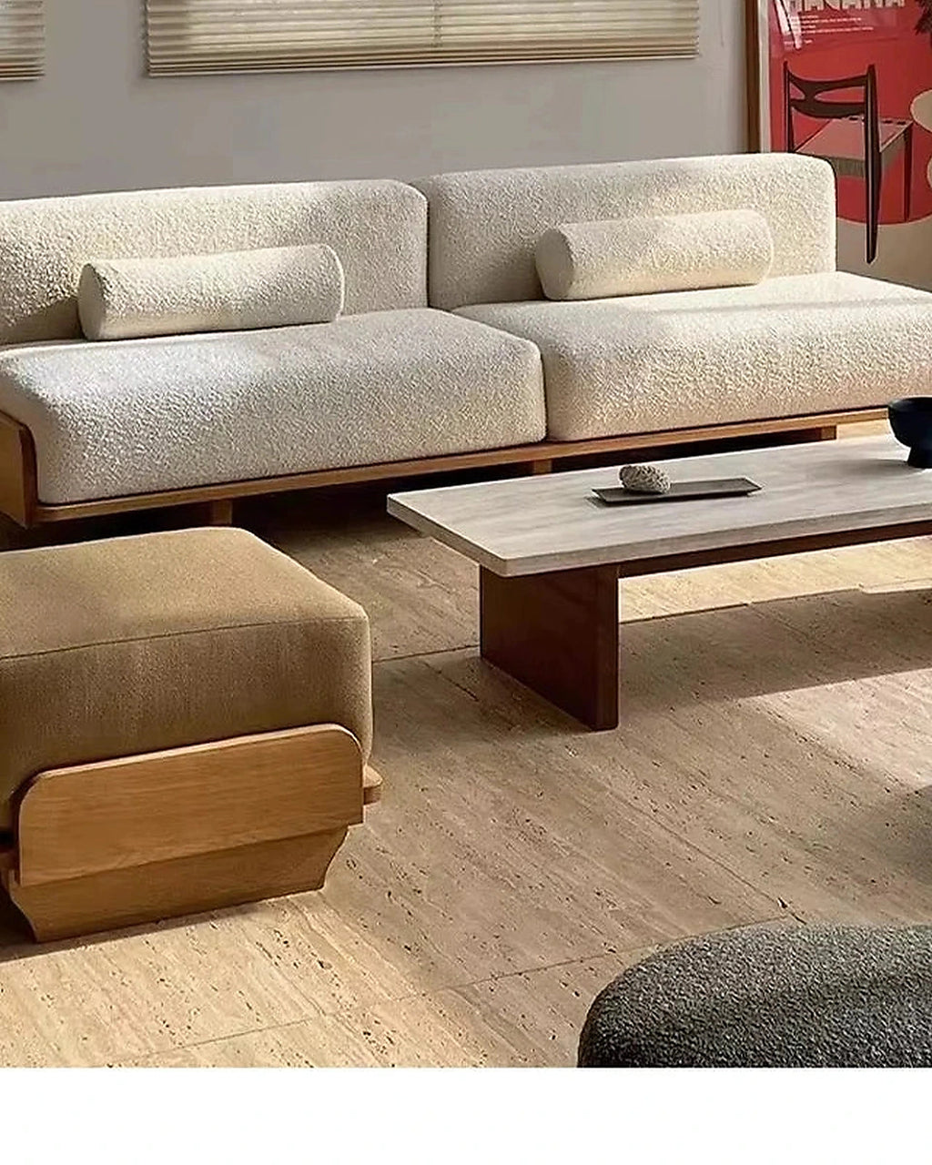 Seki Modular Platform Sofa, timber platform and support detail