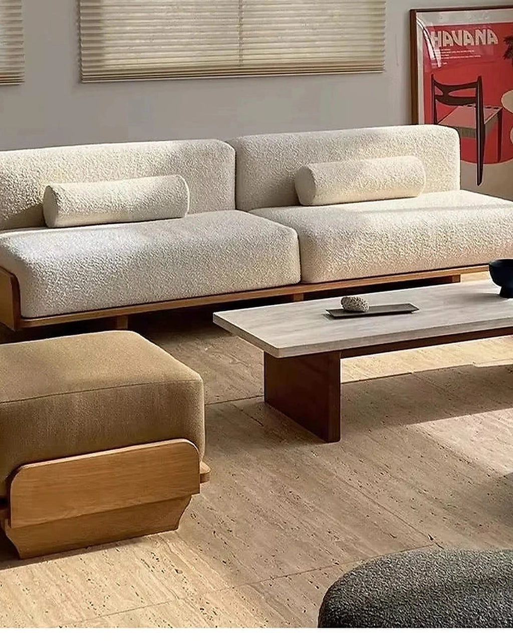 Seki Modular Platform Sofa, open armless sofa end