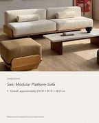 Seki Modular Platform Sofa, dimensions in centimetres