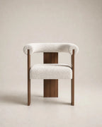 Sora upholstered dining chair in a warm neutral Kadori studio