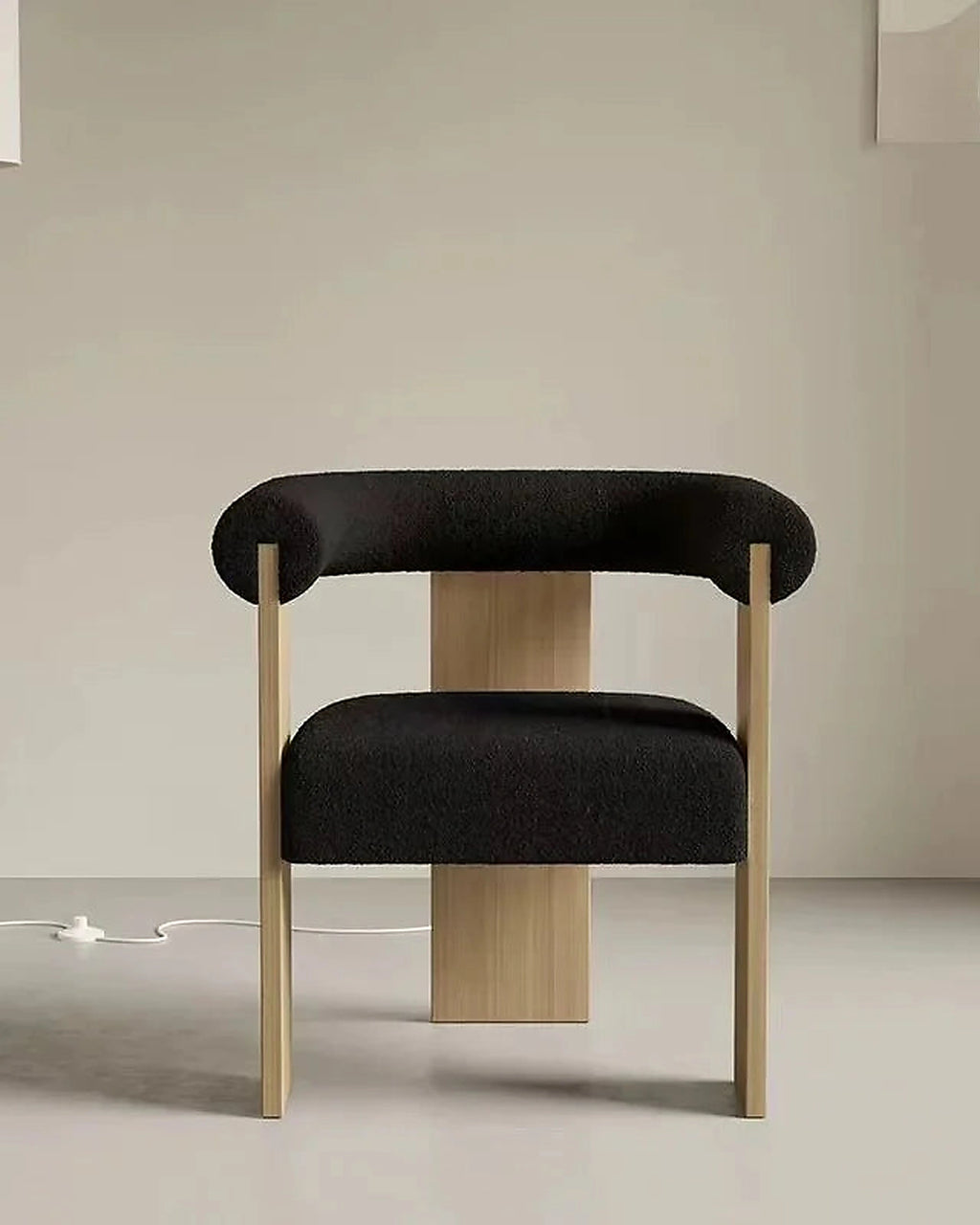Light Luxury Solid Wood Dining Chair,Retro Home Lambskin Hotel Restaurant,Business Negotiation Chair,Support Color Customization