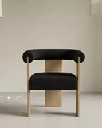 Light Luxury Solid Wood Dining Chair,Retro Home Lambskin Hotel Restaurant,Business Negotiation Chair,Support Color Customization