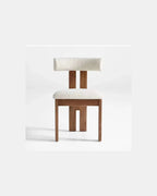 Tori Architectural Dining Chair, walnut frame, front view