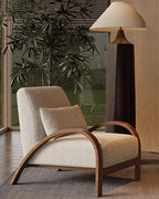 Yori Curved Wood Lounge Chair, curved side-frame view